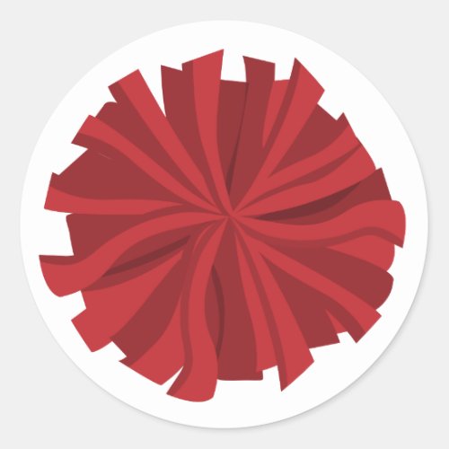 Red Cheerleader Pom Pom Classic Round Sticker