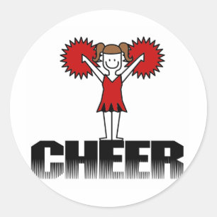 Red Cheerleader T-shirts and Gifts Classic Round Sticker