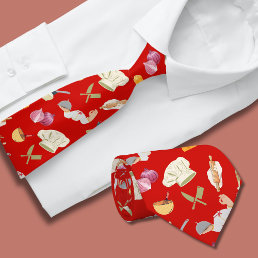 Red Chef Theme Pattern Tie