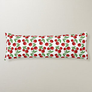 Red Cherries All Over Pattern Body Pillow