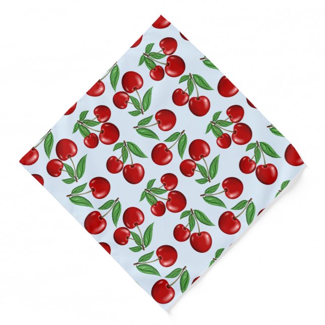 Red Cherries All Over Pattern Custom Bandana (Front)