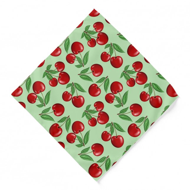 Red Cherries All Over Pattern Custom Bandana (Front)