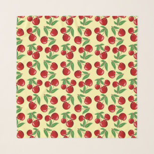 Red Cherries All Over Pattern Custom Scarf