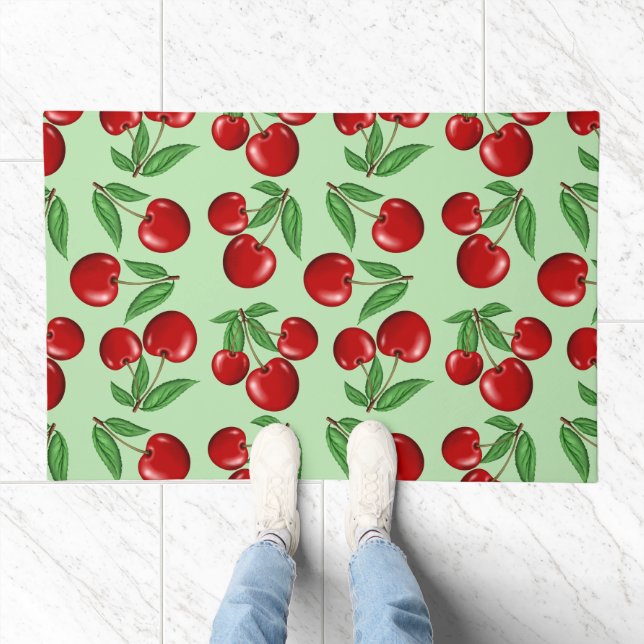 Red Cherries All Over Pattern Doormat (Indoor)