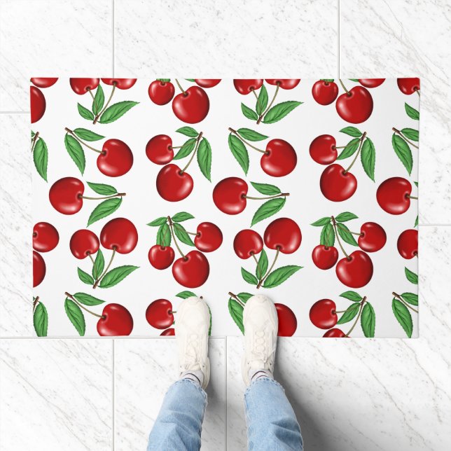Red Cherries All Over Pattern Doormat (Indoor)