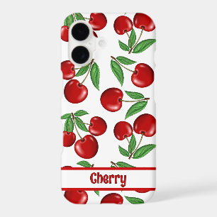 Red Cherries All Over Pattern Personalized iPhone 17 Case