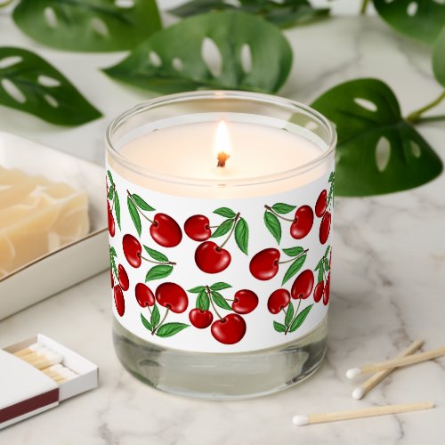 Red Cherries All Over Vanilla Scented Candle