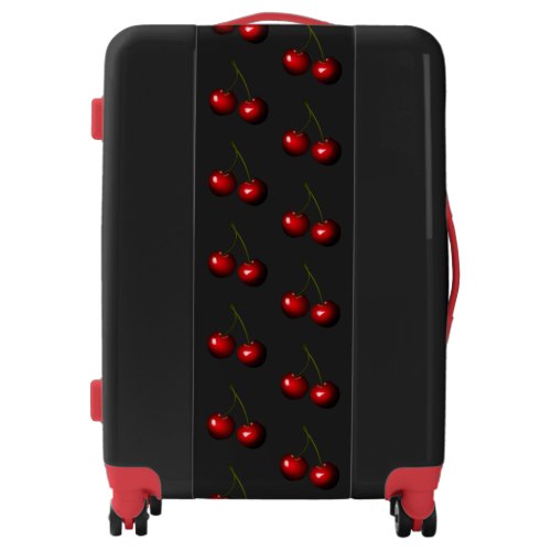 Red Cherries Black Luggage _ Choose Colors