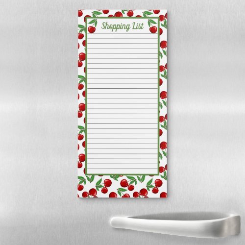 Red Cherries Cute Personalized Magnetic Notepad