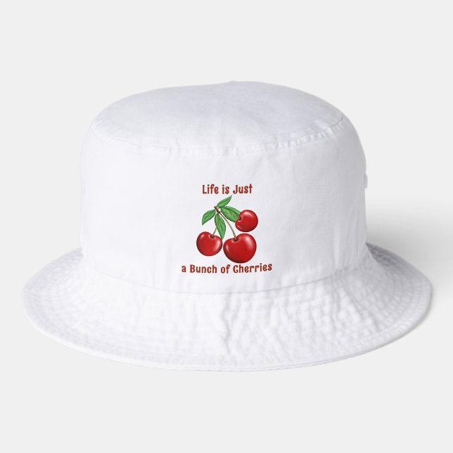 Red Cherries Design Personalized Bucket Hat (Front)