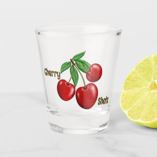 Red Cherries Design Personalized Shot Glass