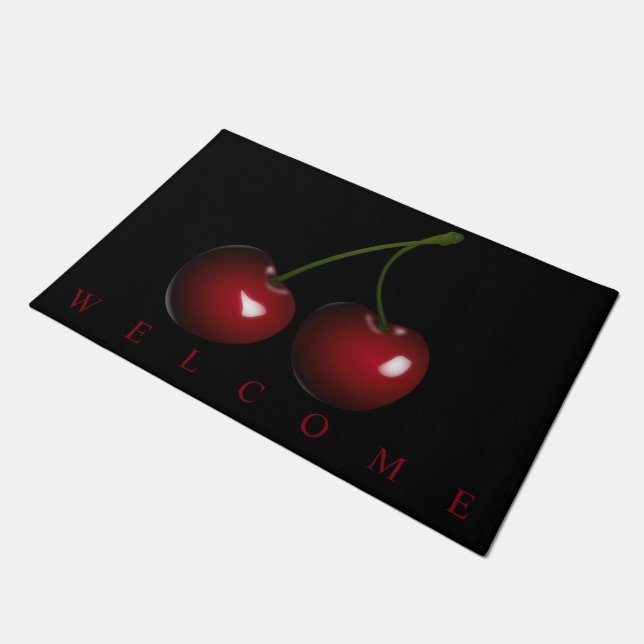 Red Cherries Doormat (Angled)
