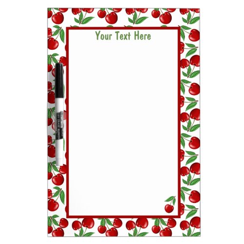 Red Cherries Fruit Design Personalized Dry Erase Board