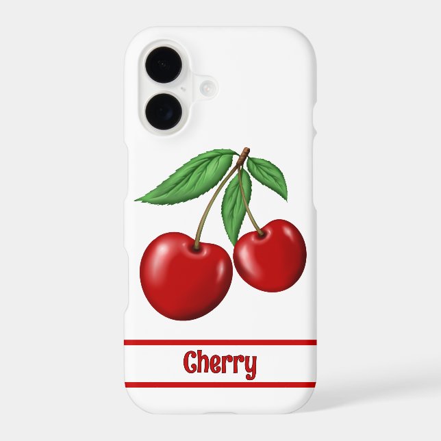 Red Cherries Fruit Personalized iPhone Case (Back)