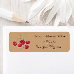 Red Cherries Fruits Return Address Wedding  Label
