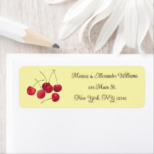 Red Cherries Fruits Return Address Wedding Label