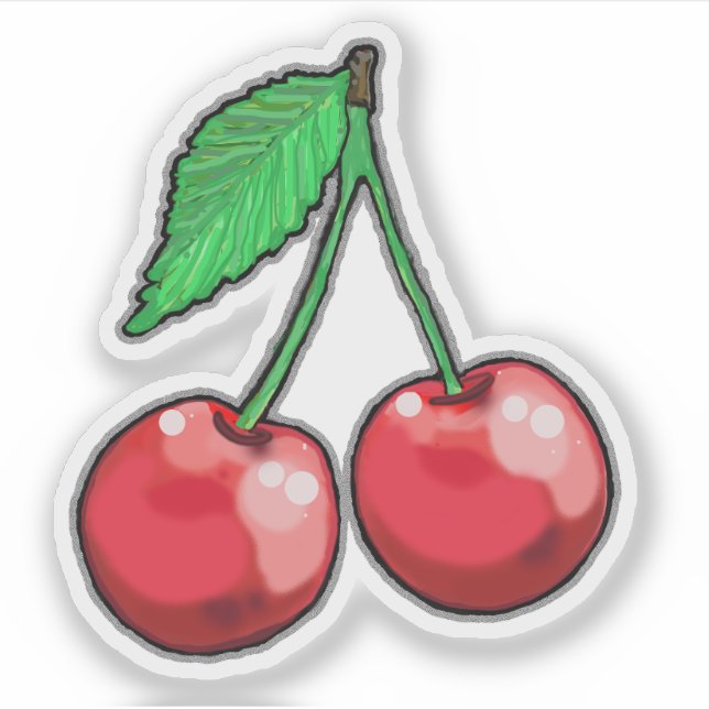 Red Cherries Fun Sticker (Front)