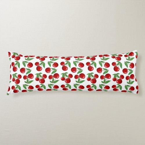 Red Cherries Graphic All Over Pattern Body Pillow