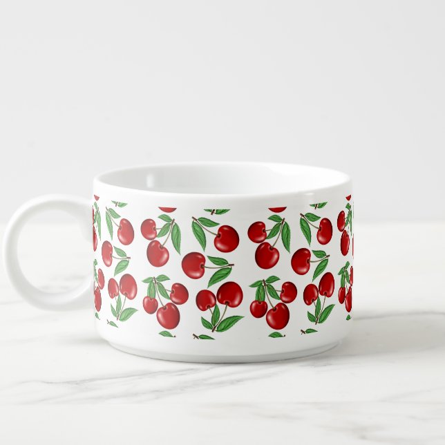 Red Cherries Graphic All Over Pattern Bowl (Right)