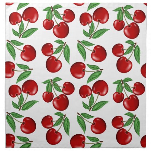 Red Cherries Graphic All Over Pattern Cloth Napkin