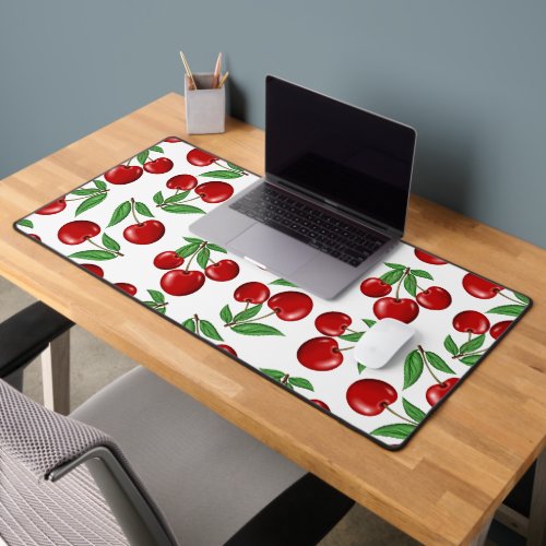 Red Cherries Graphic All Over Pattern Desk Mat