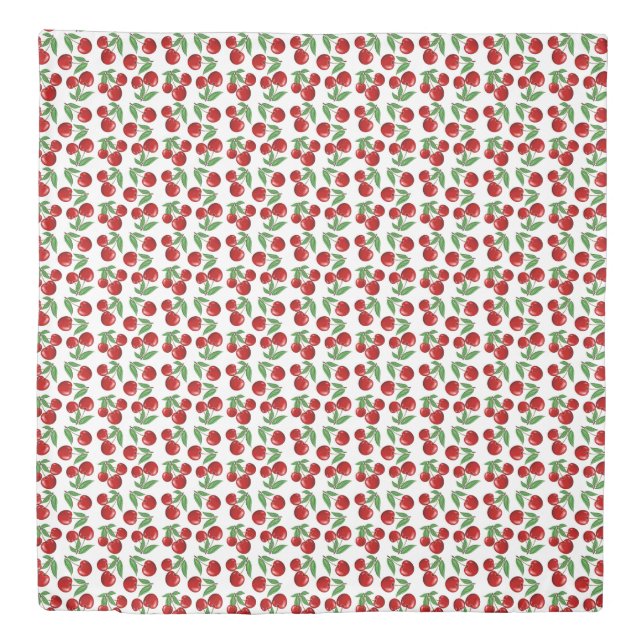 Red Cherries Graphic All Over Pattern Duvet Cover (Front)