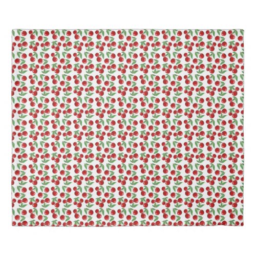 Red Cherries Graphic All Over Pattern Duvet Cover