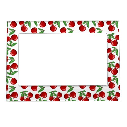 Red Cherries Graphic All Over Pattern Magnetic Frame