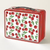 Red Cherries Graphic All Over Pattern Metal Lunch Box | Zazzle