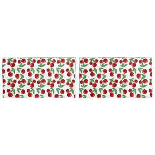 Red Cherries Graphic All Over Pattern Pillow Case
