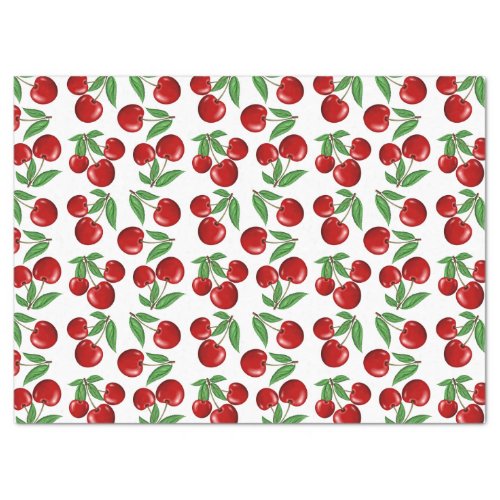 Red Cherries Graphic All Over Pattern Tissue Paper
