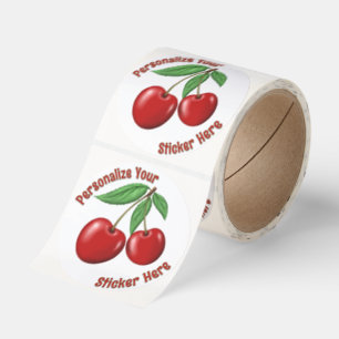 Red Cherries Graphic Design Personalized Classic Round Sticker