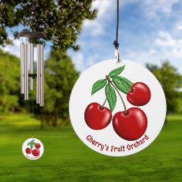 Red Cherries Graphic Design Personalized Wind Chime