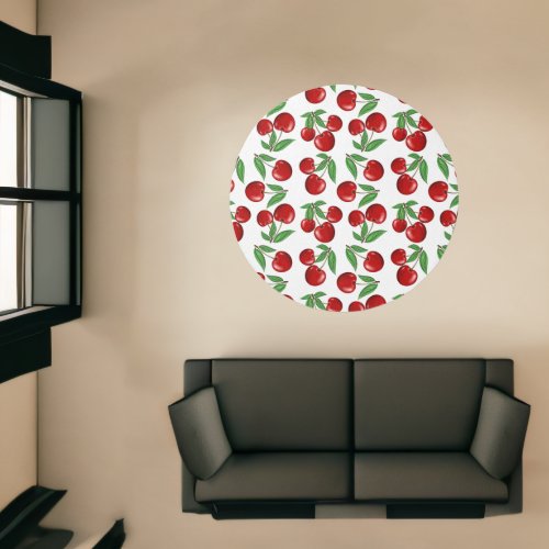 Red Cherries Graphic Pattern 5 Round Rug