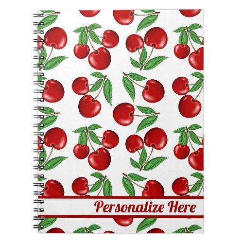 Red Cherries Graphic Personalized Notebook