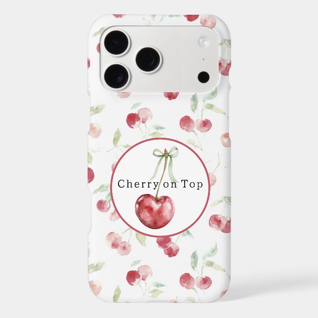 Red Cherries Green Leaves Case-Mate iPhone Case (Back)