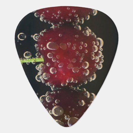 Red Cherries In The Water Guitar Pick