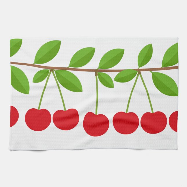 Red cherries kitchen towel (Horizontal)
