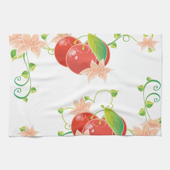 Red Cherries Kitchen Towel (Horizontal)