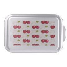 Red Cherries on a Cake Pan Lid