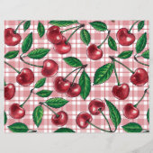 Red cherries on pink gingham (Back)