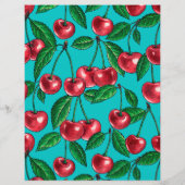 Red cherries on turquoise (Back)