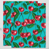 Red cherries on turquoise (Front/Back)