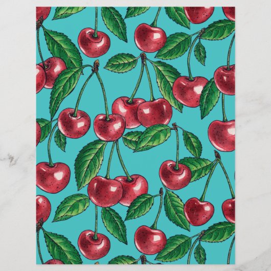 Red cherries on turquoise (Front)