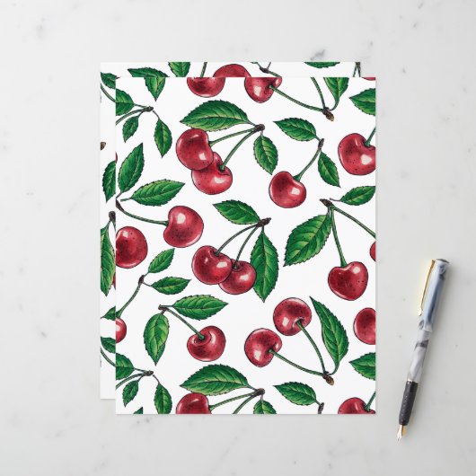 Red cherries on white (Front/Back In Situ)
