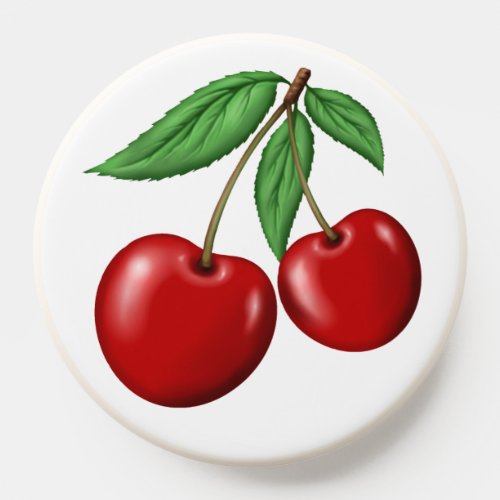 Red Cherries Pair Retro Fruit Design PopSocket
