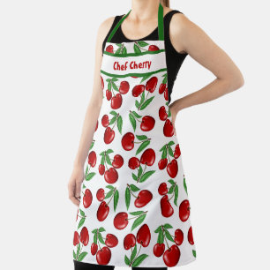 Red Cherries Pattern Personalized Apron