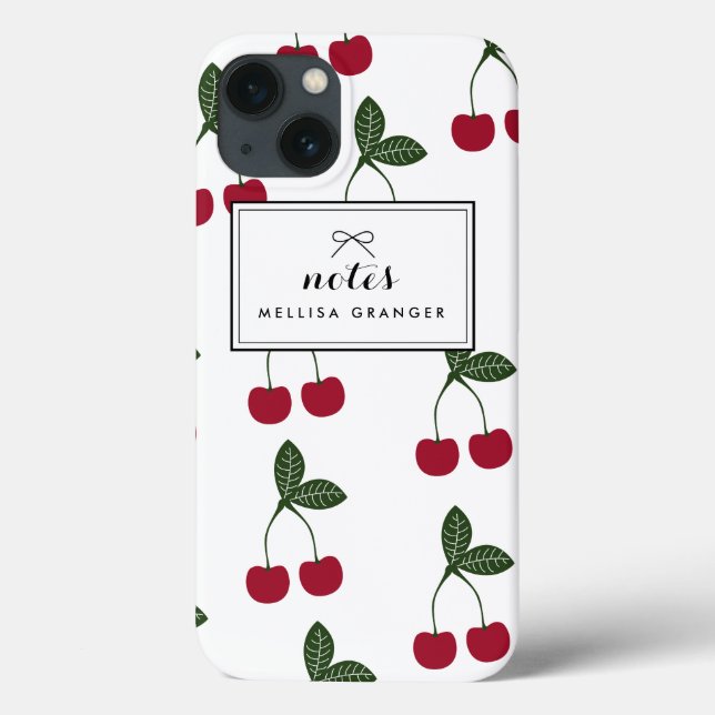 Red Cherries Pattern Personalized iPad Case (Back)
