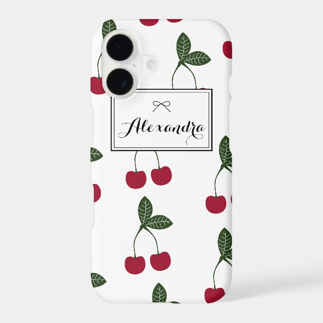 Red Cherries Pattern Personalized iPhone 7 Plus Case (Back)