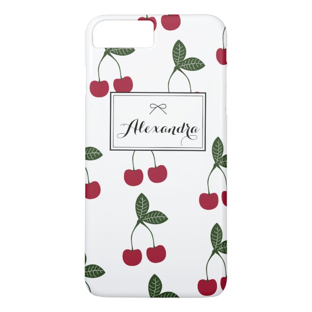 Red Cherries Pattern Personalized iPhone 7 Plus Case-Mate iPhone Case (Back)
